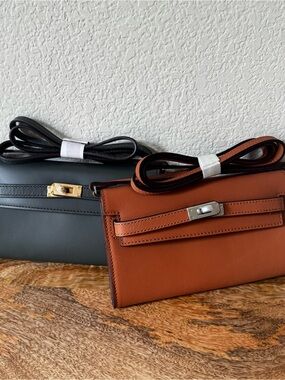 Gold Brown Gray Green To Go Wallet Clutch KL Convertible Crossbody Bag